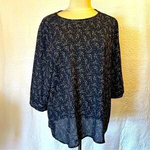 Scotch & Soda Maison Blue & White Starburst Oversized Blouse, Size 4